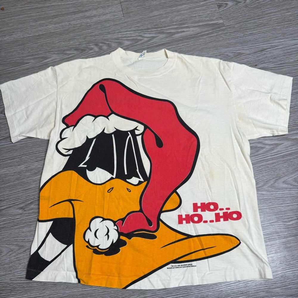 VINTAGE 1993 Donald Duck Christmas Santa T Shirt Size XL Mens Single Stitched
